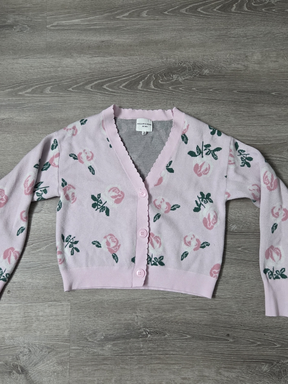 Wildflowers Light Pink Floral Button-Front Cardigan